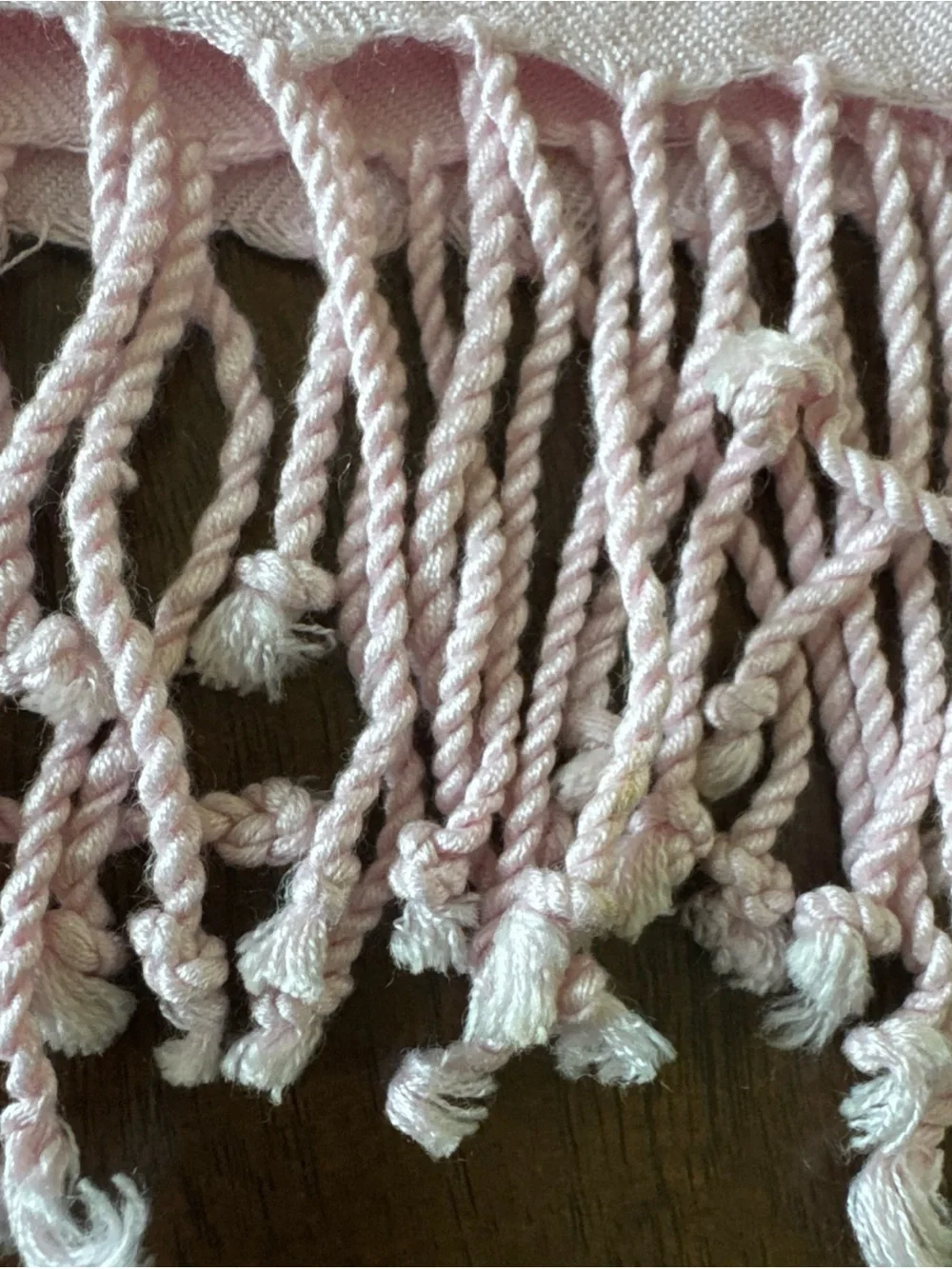 Valerie Stevens Pink Pashmina Shawl Wrap Twisted Tassel Fringe Polyester 35x78